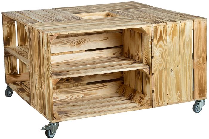 6 bottle French Genuine Storage Drawer Planter Hamper 4 x Wooden Wine Box Crate