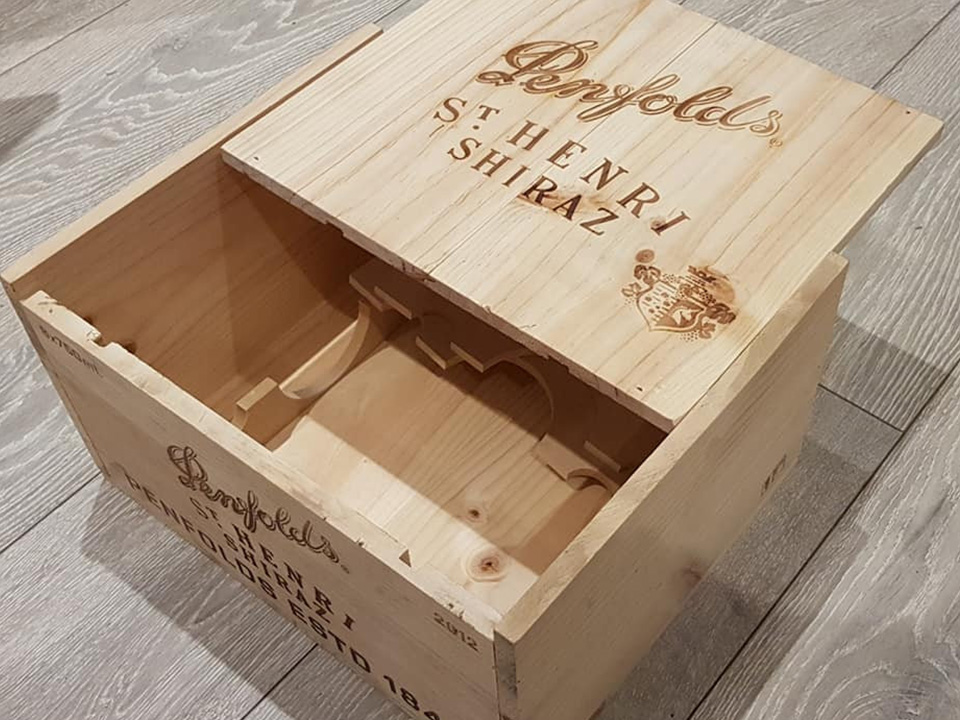 Traditional Australian Wooden Wine Box, Wooden Wine Crate Box