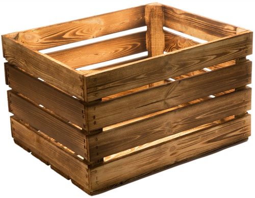 Apple Crate Wine Crate from the Old World 49 x 42 x 31 cm Vintage Solid Fruit Crate Approx 3 Items Flambierte/FLAME 