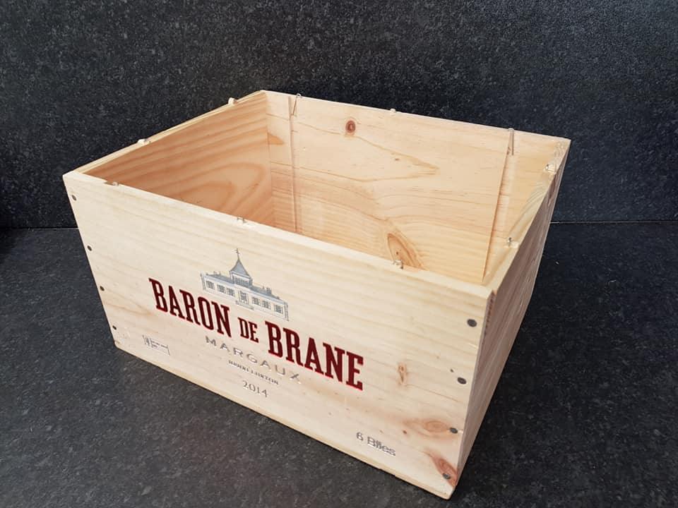 MARGAUX WINE BOX 12 bottle size First Growth French Vintage Storage crate.. 