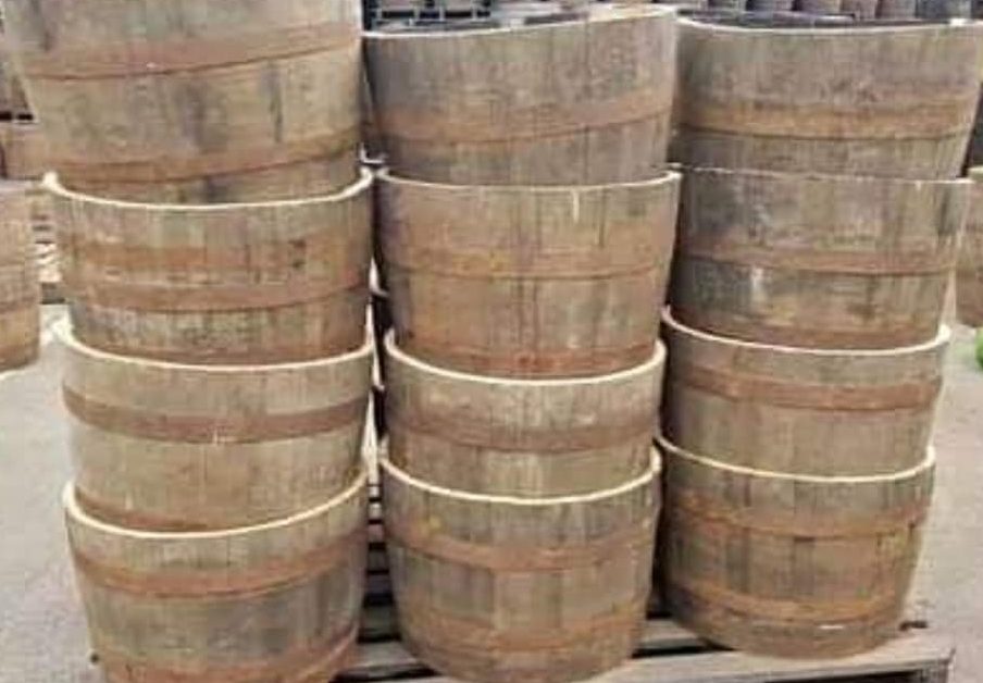 Whisky Barrel oak planter tub 