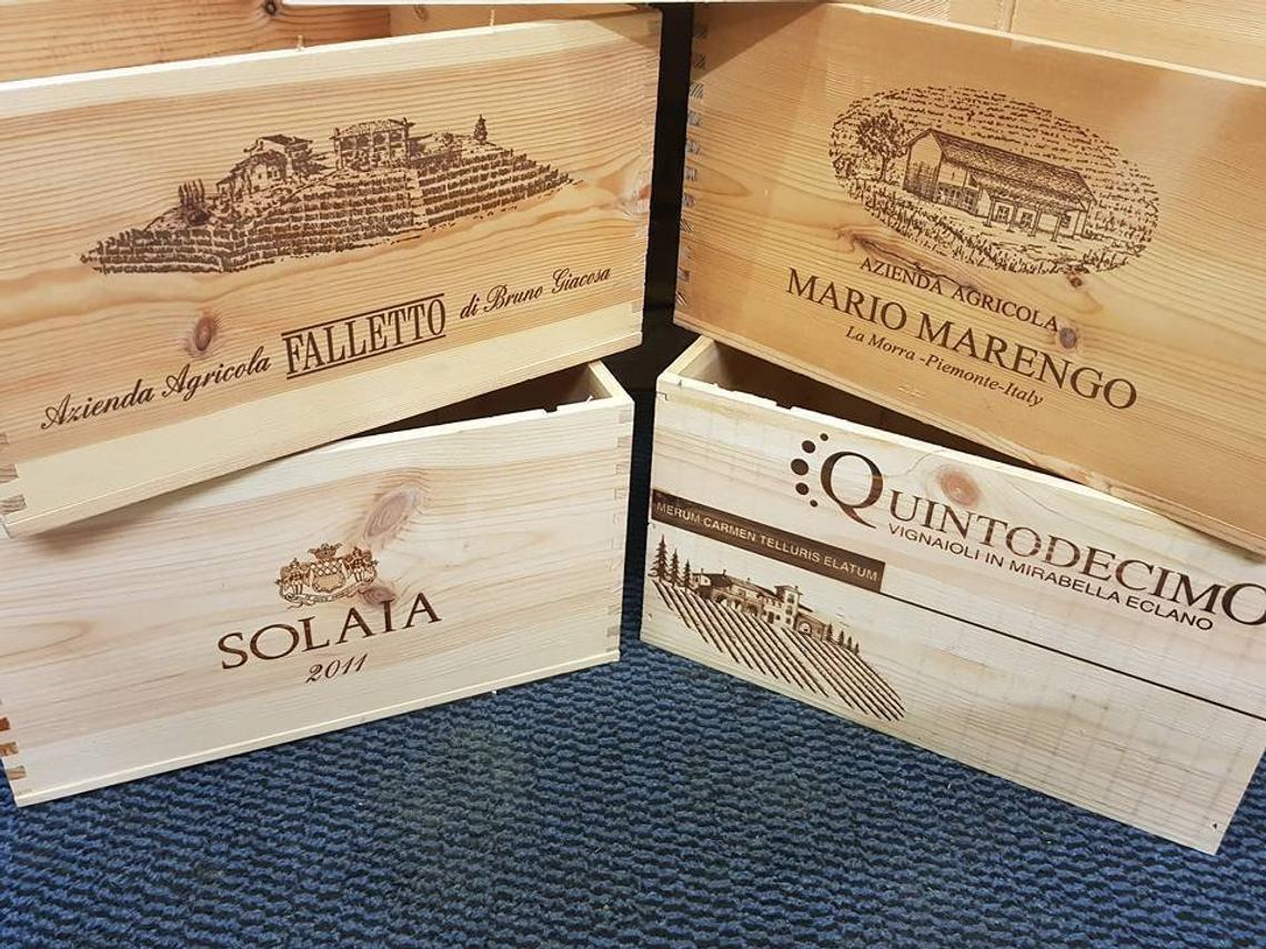 Italian 6 Bottle Size Wooden Wine Box Wine Boxes Etc