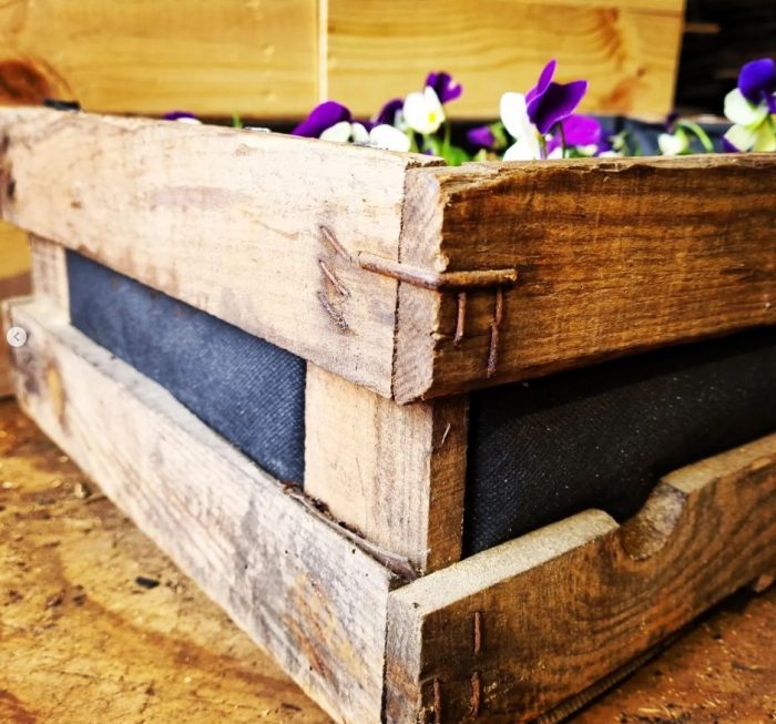 Small Vintage Crate Planter - Image 2