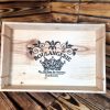 French Wooden Wine box TRAY with handles - Various Designs - Image 3