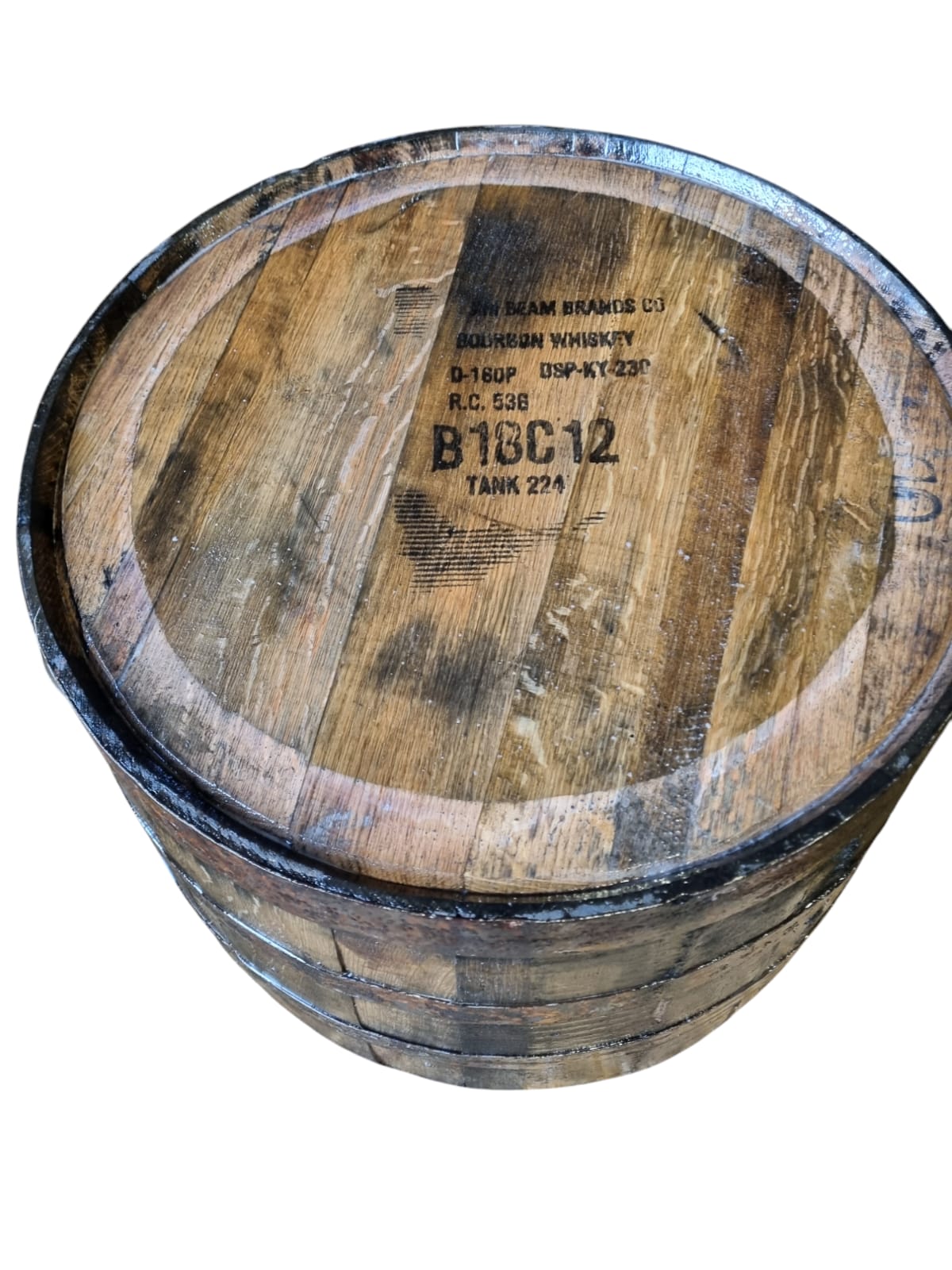 Flat Top Barrel Half - Garden Table, Sanded and Varnished - Image 5