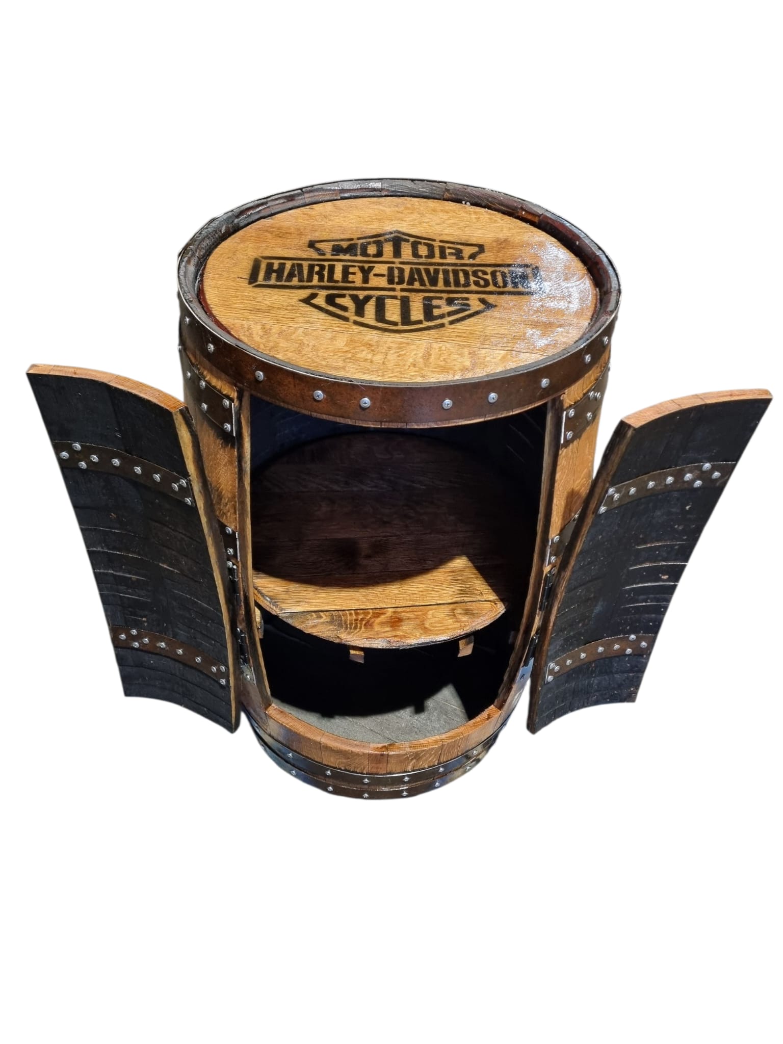 Harley Davidson - Barrel Drinks Cabinet with doors