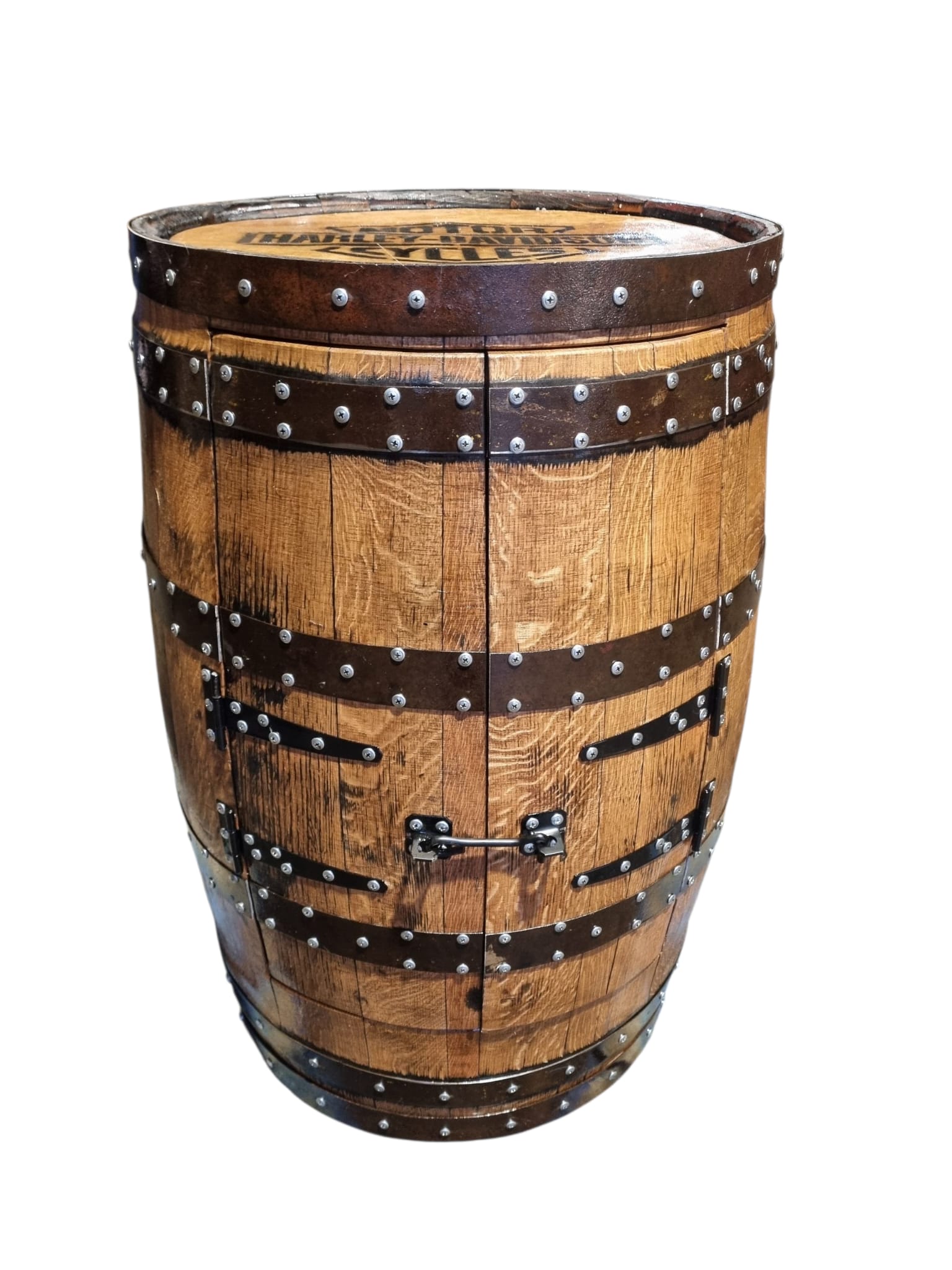 Harley Davidson - Barrel Drinks Cabinet with doors - Image 5