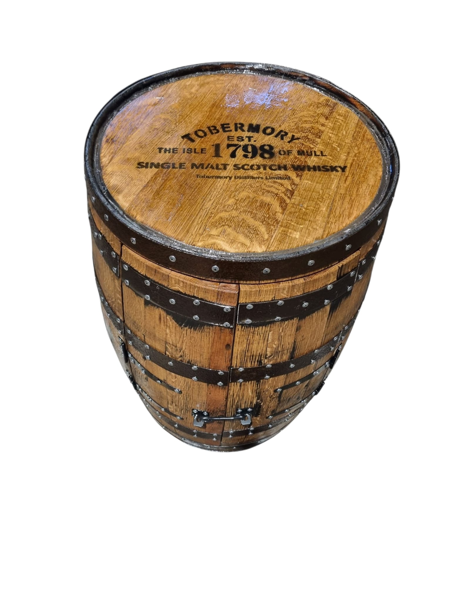 Tobermory Scotch Whisky - Barrel Drinks Cabinet with doors - Image 3